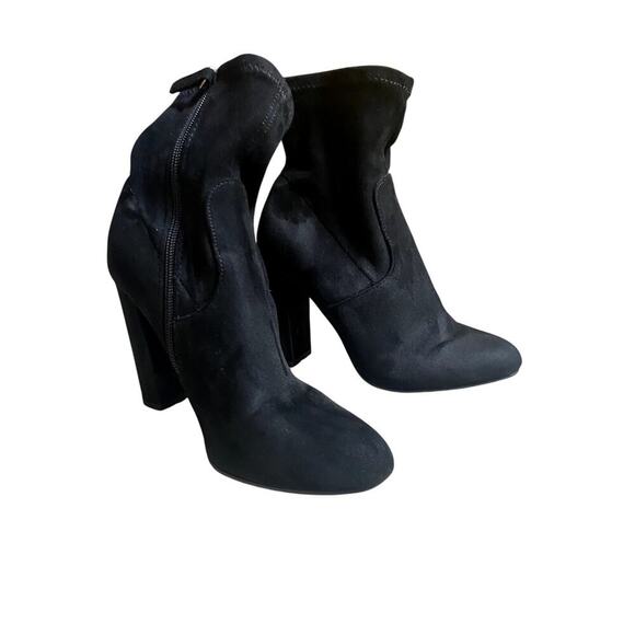 Steve Madden - Black Faux Suede High Heel Sock Booties - Size 7 - Picture 2 of 5